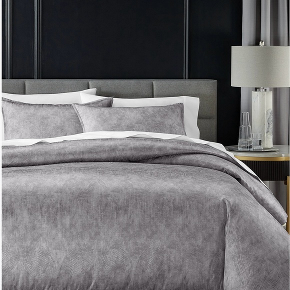 Hotel Collection Gray Comforter Set Velvet Texture - Picture 1 of 6